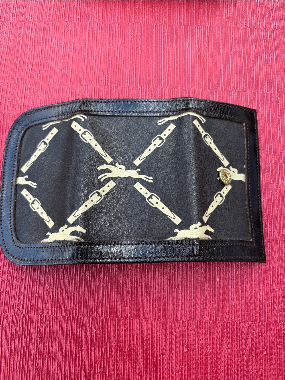 Vintage Longchamp Monogram Logo Leather Key Holder Wallet - Picture 3 of 5